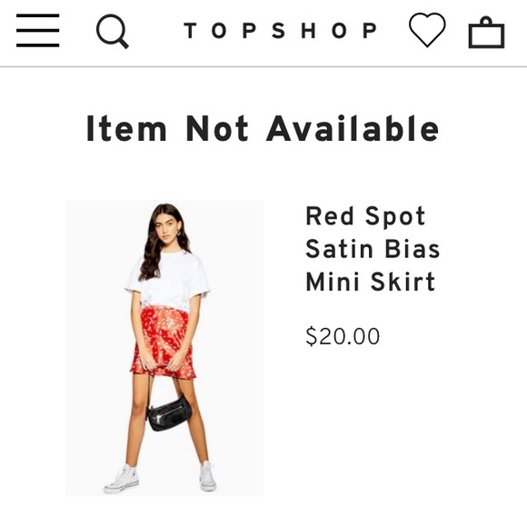 Topshop Red Paint Dot Satin Skirt Set - Picture 3 of 7